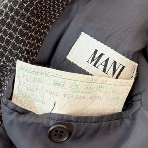 Vintage Mani by Giorgio Armani Wool Plaid Sport Coat Blazer Sz 39R - Picture 11 of 12